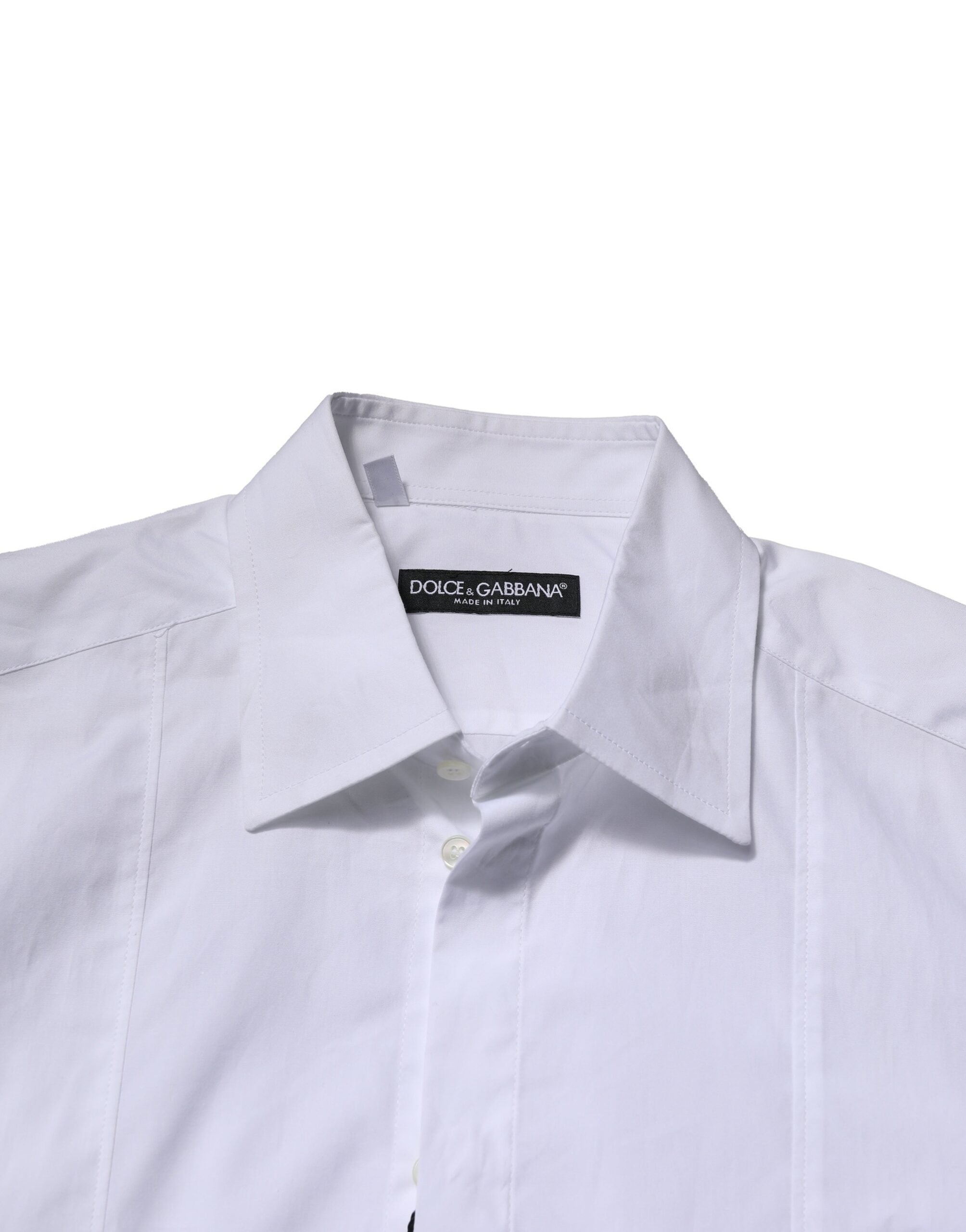 Dolce & Gabbana Weiß Baumwolle Kurze Ärmel Männer Formal Shirt