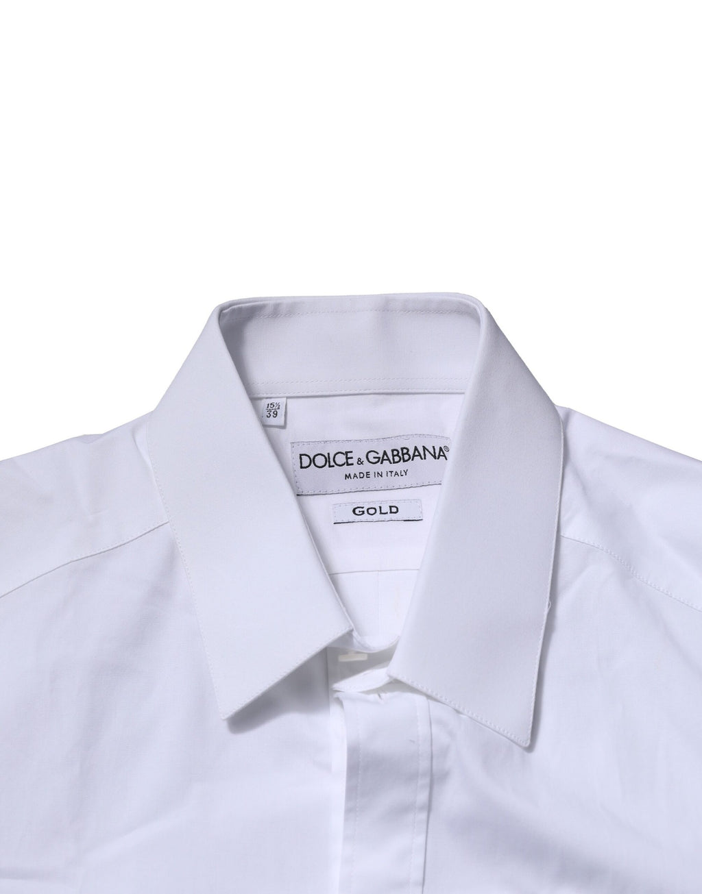 Dolce & Gabbana Weißes langärmeliges Hemd aus Baumwolle GOLD Formal