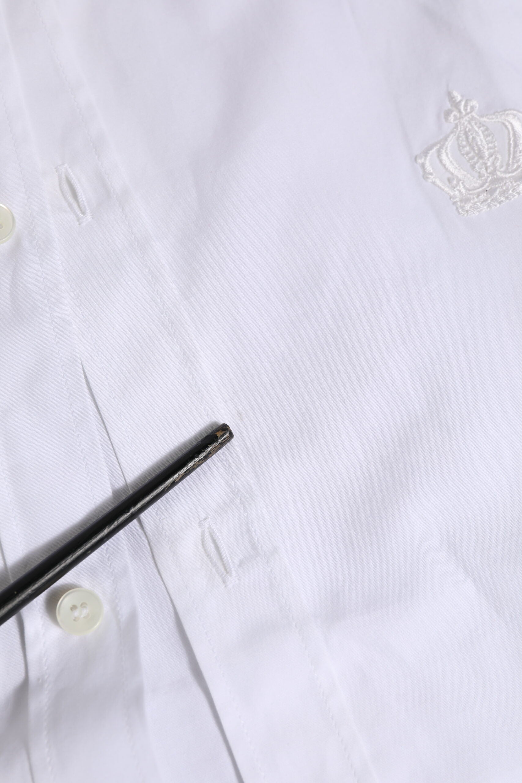 Dolce & Gabbana Weißes langärmeliges Hemd aus Baumwolle GOLD Formal