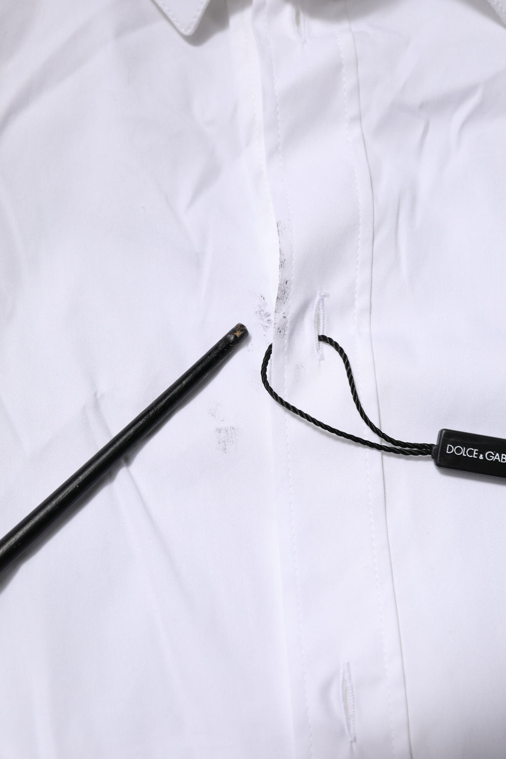Dolce & Gabbana Weißes langärmeliges Hemd aus Baumwolle GOLD Formal