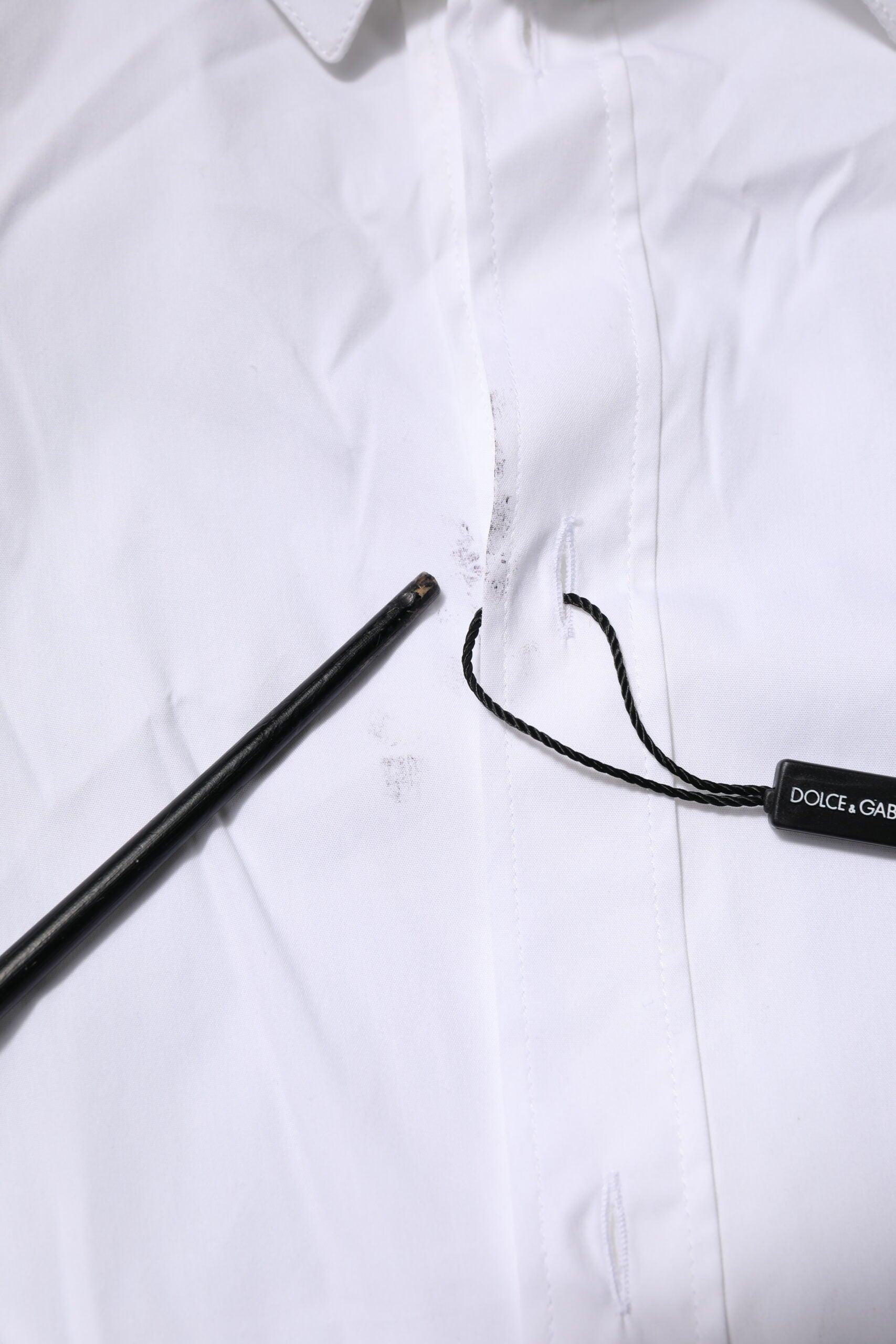 Dolce & Gabbana Weißes langärmeliges Hemd aus Baumwolle GOLD Formal