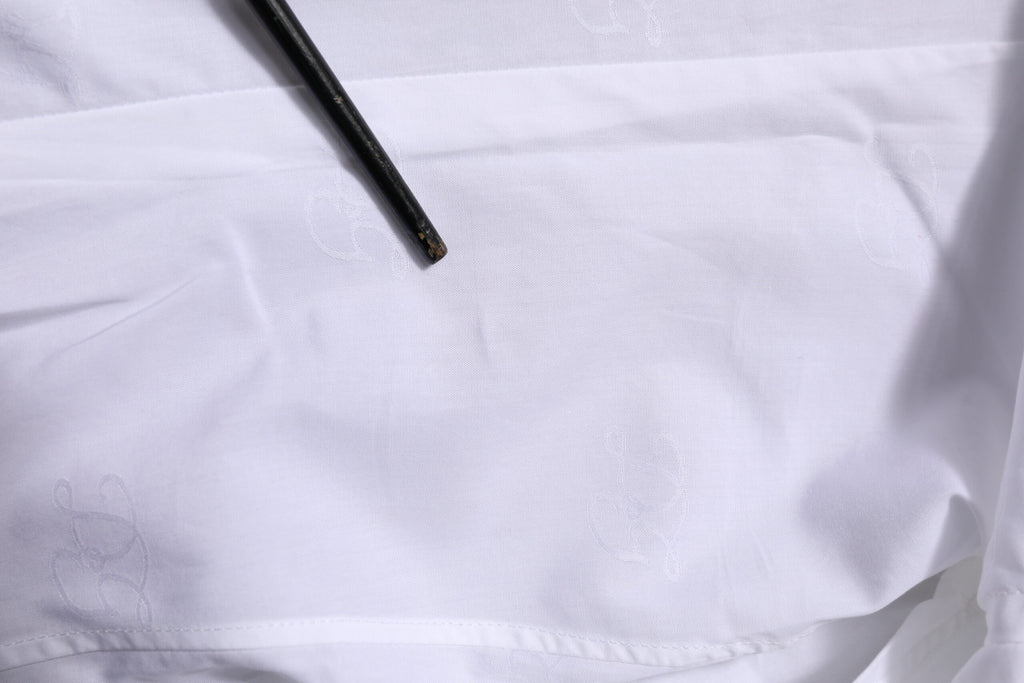 Dolce & Gabbana Weißes langärmeliges Hemd aus Baumwolle GOLD Formal