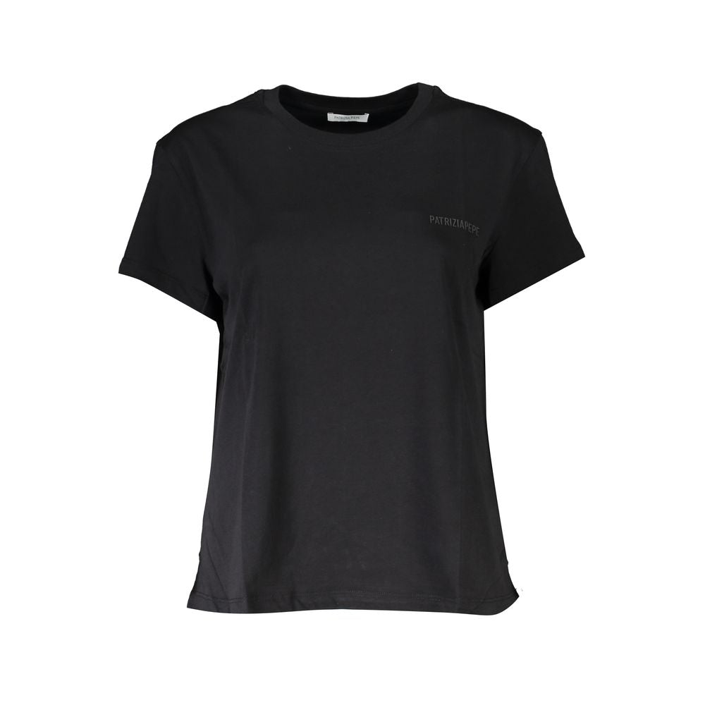 Patrizia Pepe Schwarzes Baumwoll-T-Shirt für Frauen