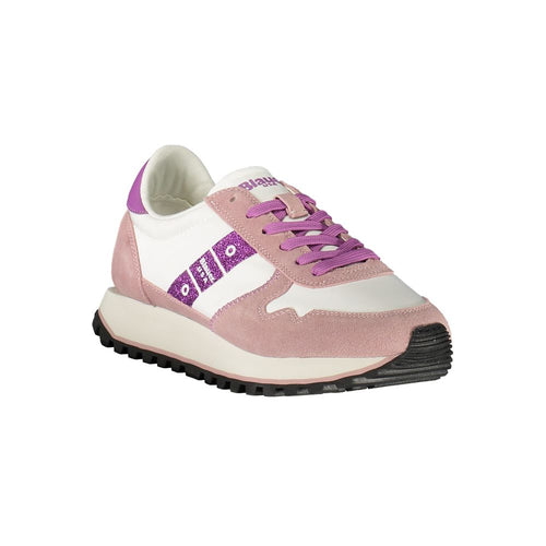Blauer Weißes Leder Damen Sneaker