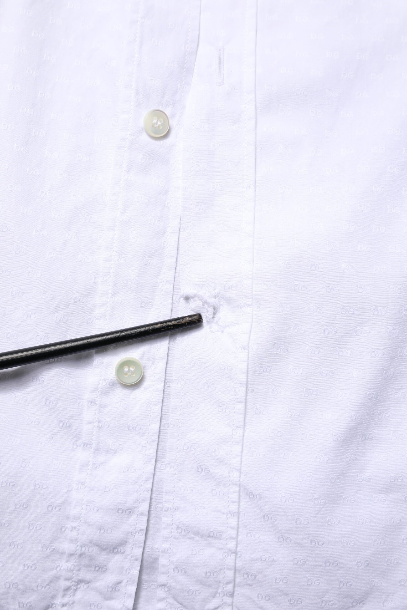 Dolce & Gabbana Weißes GOLD Langärmeliges Kleid Herren Formales Hemd