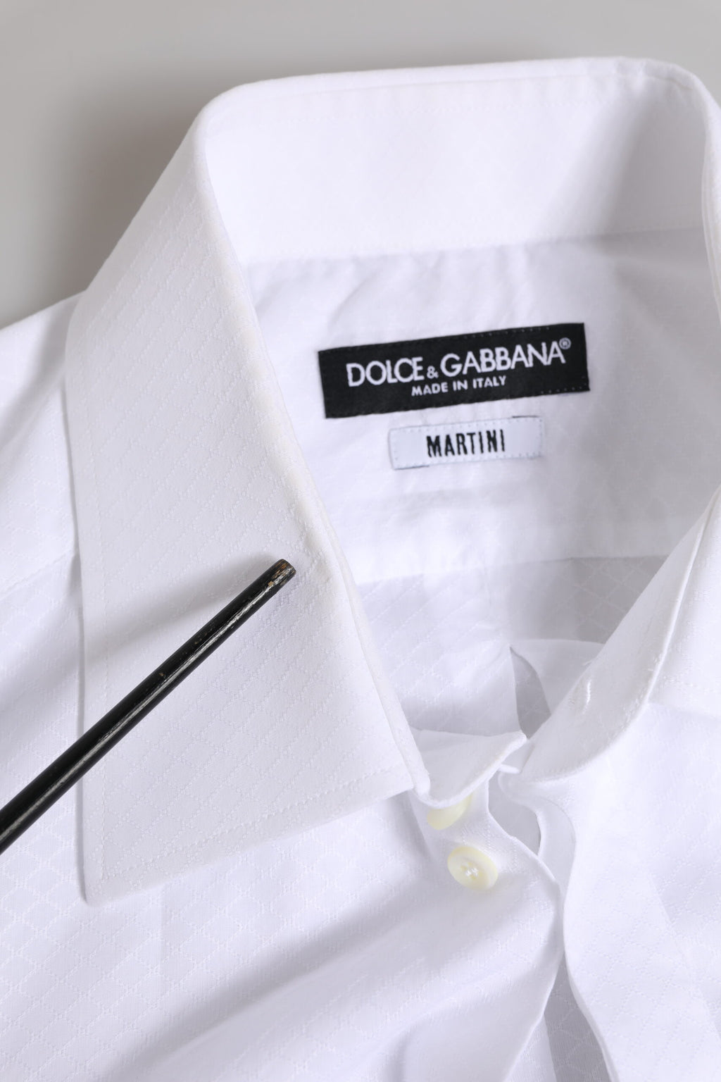 Dolce & Gabbana Weißes MARTINI Baumwollhemd Herrenkleid Formales Hemd