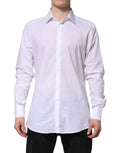 Dolce & Gabbana White GOLD Cotton Long Sleeves Formal Shirt