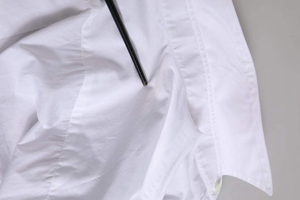 Dolce & Gabbana Weißes GOLD Kleid aus Baumwollpopeline Formelles Hemd