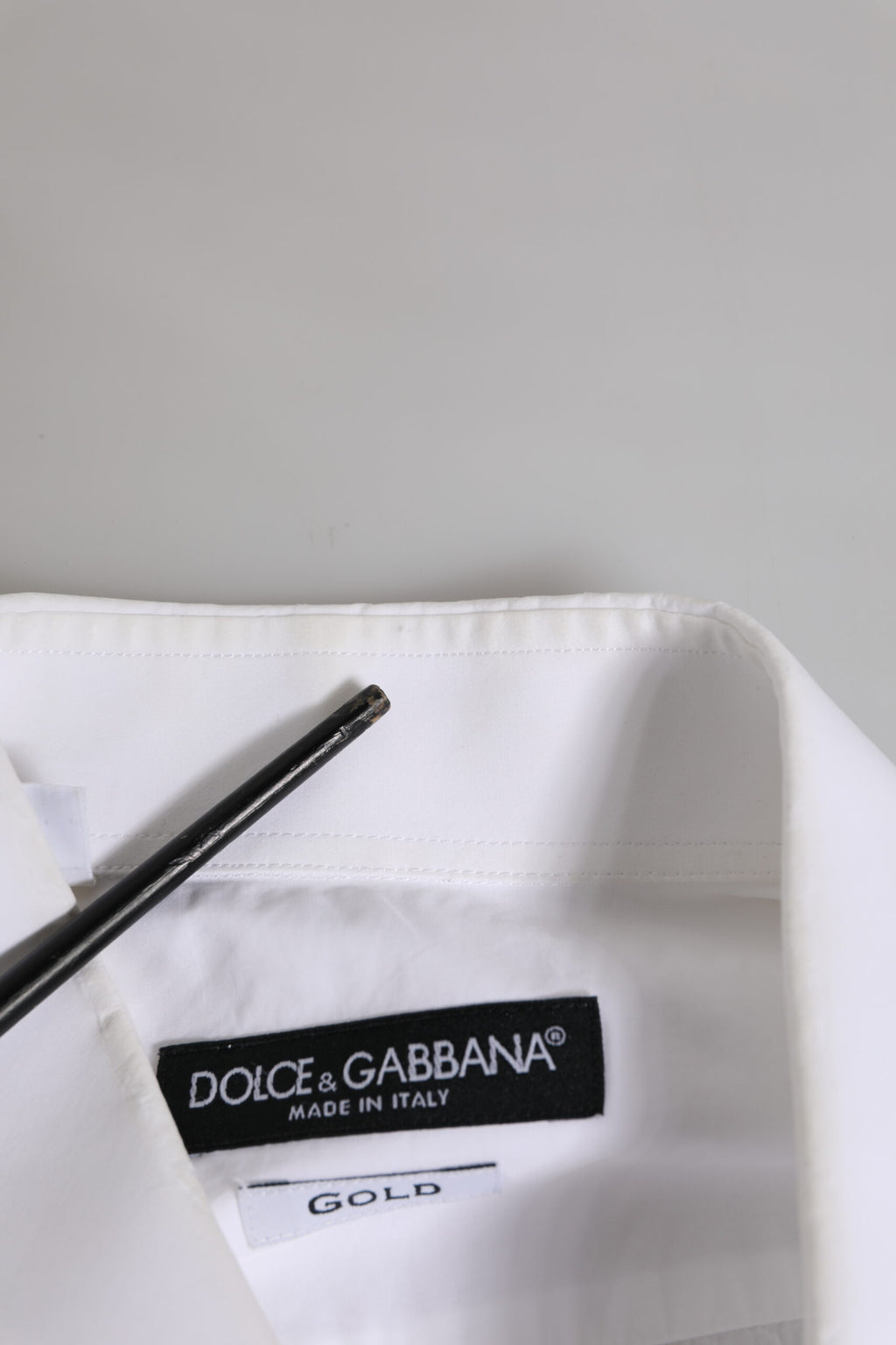 Dolce & Gabbana Weißes GOLD-Baumwollhemd für Männer, formelles Hemd