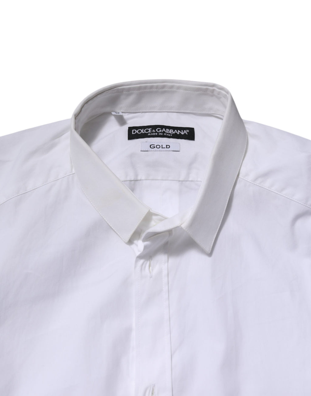 Dolce & Gabbana Weißes GOLD Baumwolle Langarm Herren Hemd Formal