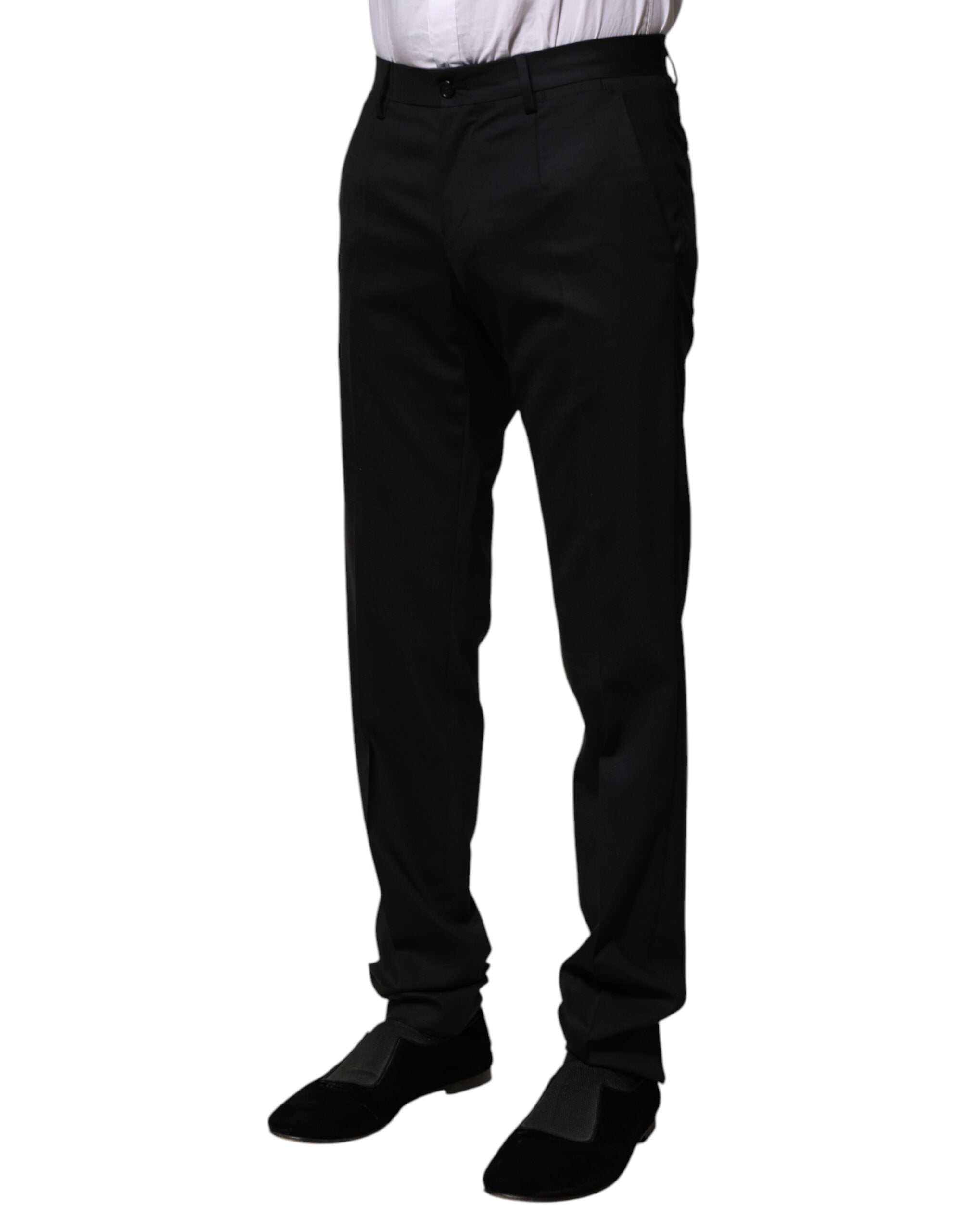 Dolce & Gabbana Schwarze formelle Anzugshose aus Wolle