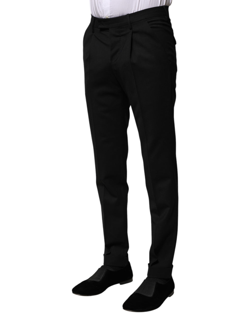 PT Torino Schwarze Solid Formal Tapered Herren Anzughose