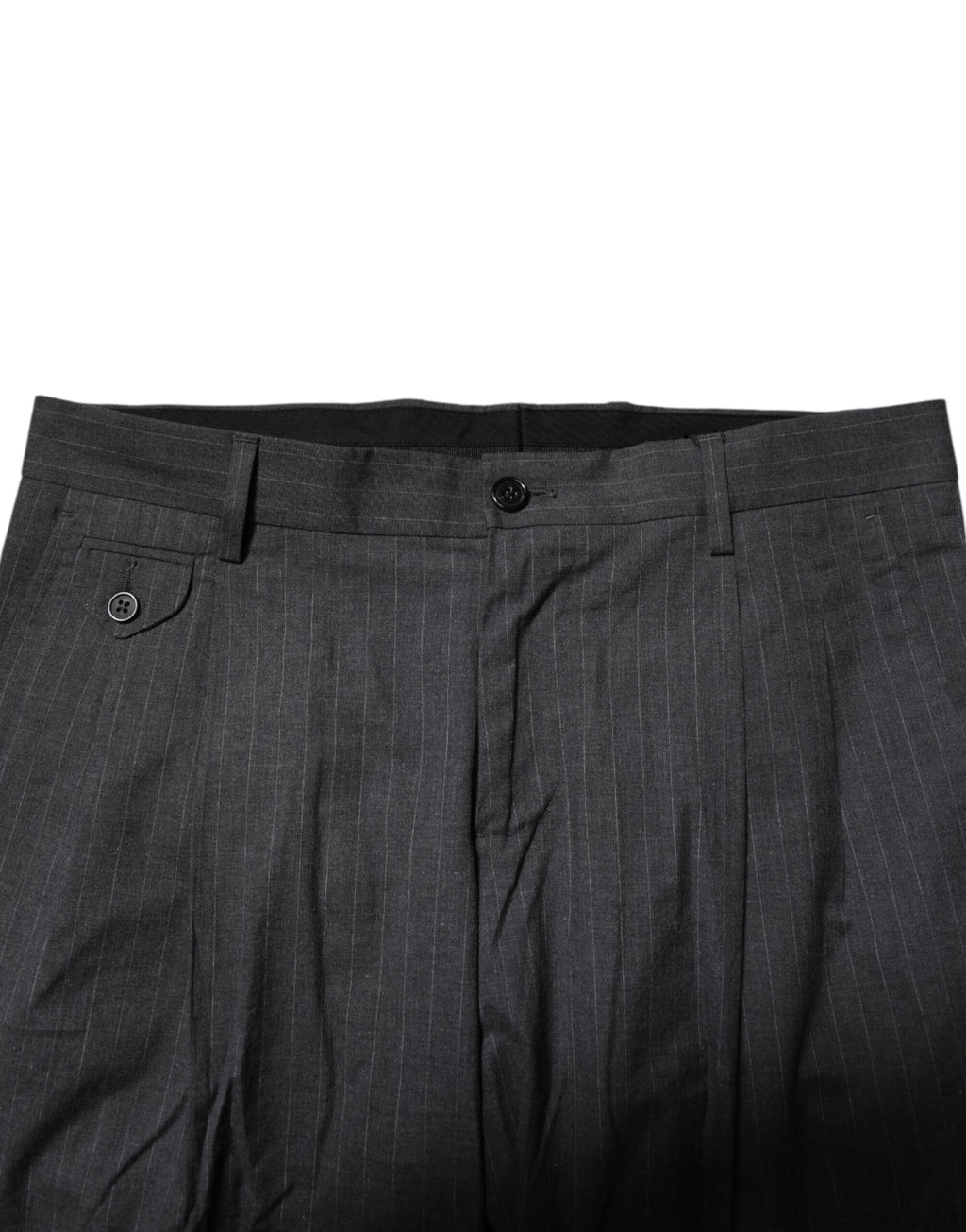 Dolce & Gabbana Grau gestreifte formelle Hose aus Baumwolle
