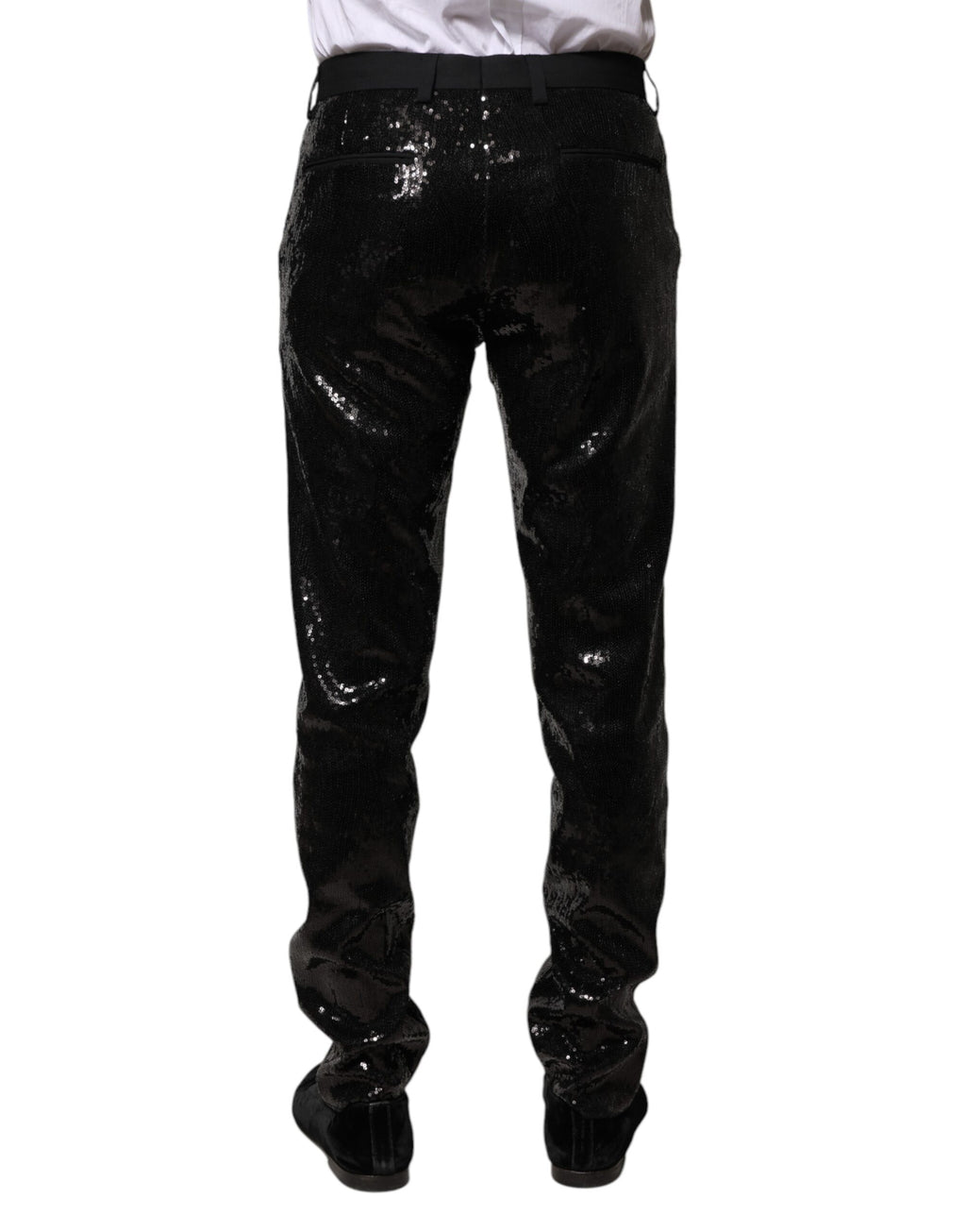 Dolce & Gabbana Schwarze Hose mit Pailletten-Verzierung