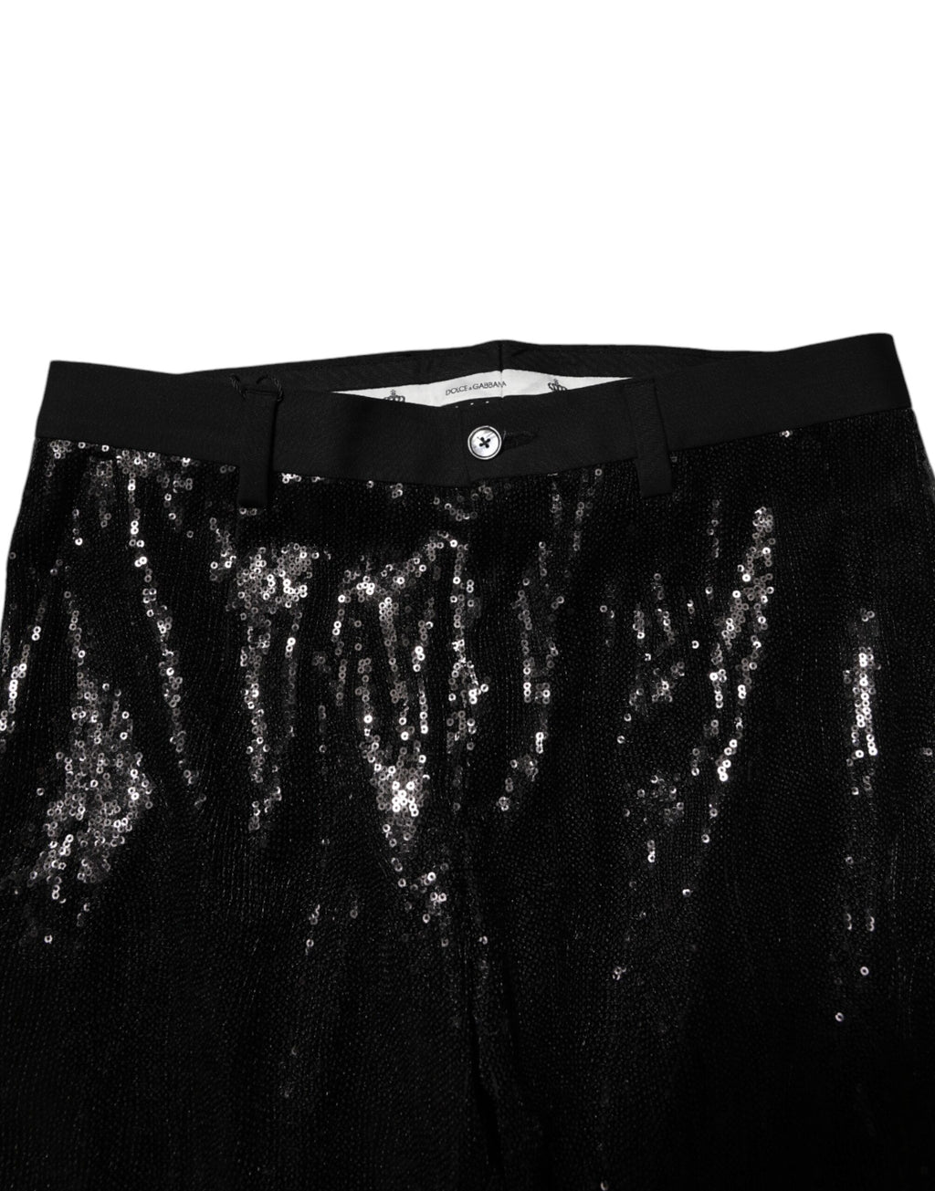 Dolce & Gabbana Schwarze Hose mit Pailletten-Verzierung
