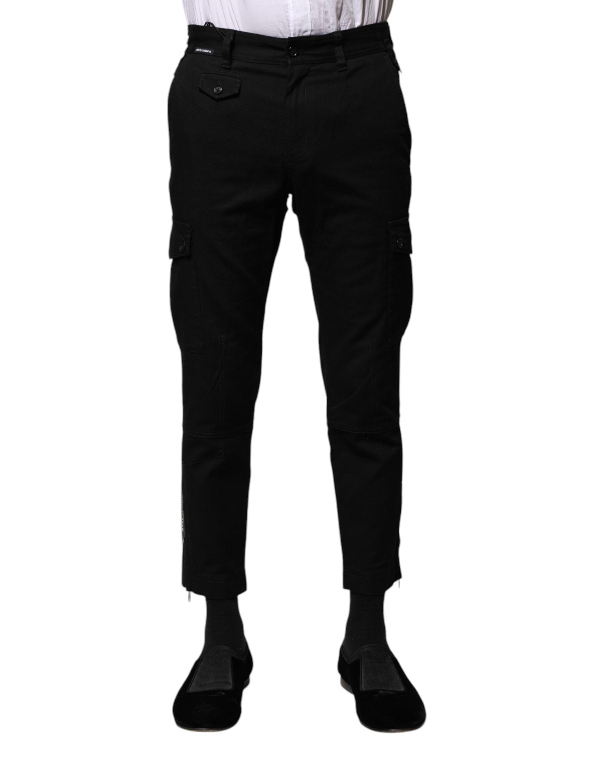 Dolce & Gabbana Schwarze Baumwolle Formal Herren Cropped Pants