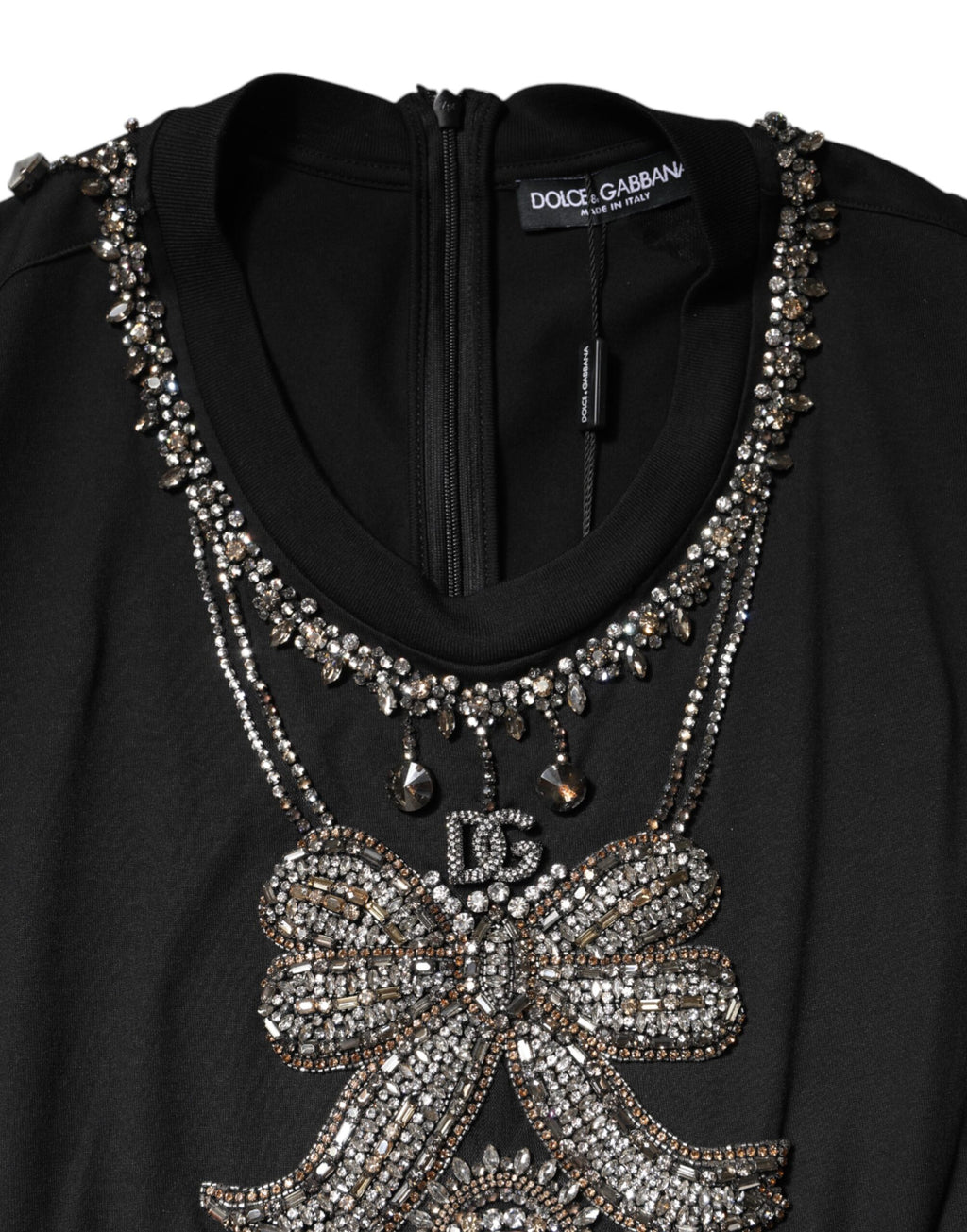 Dolce & Gabbana Schwarzes strassbesetztes Baumwoll-Tank-Top