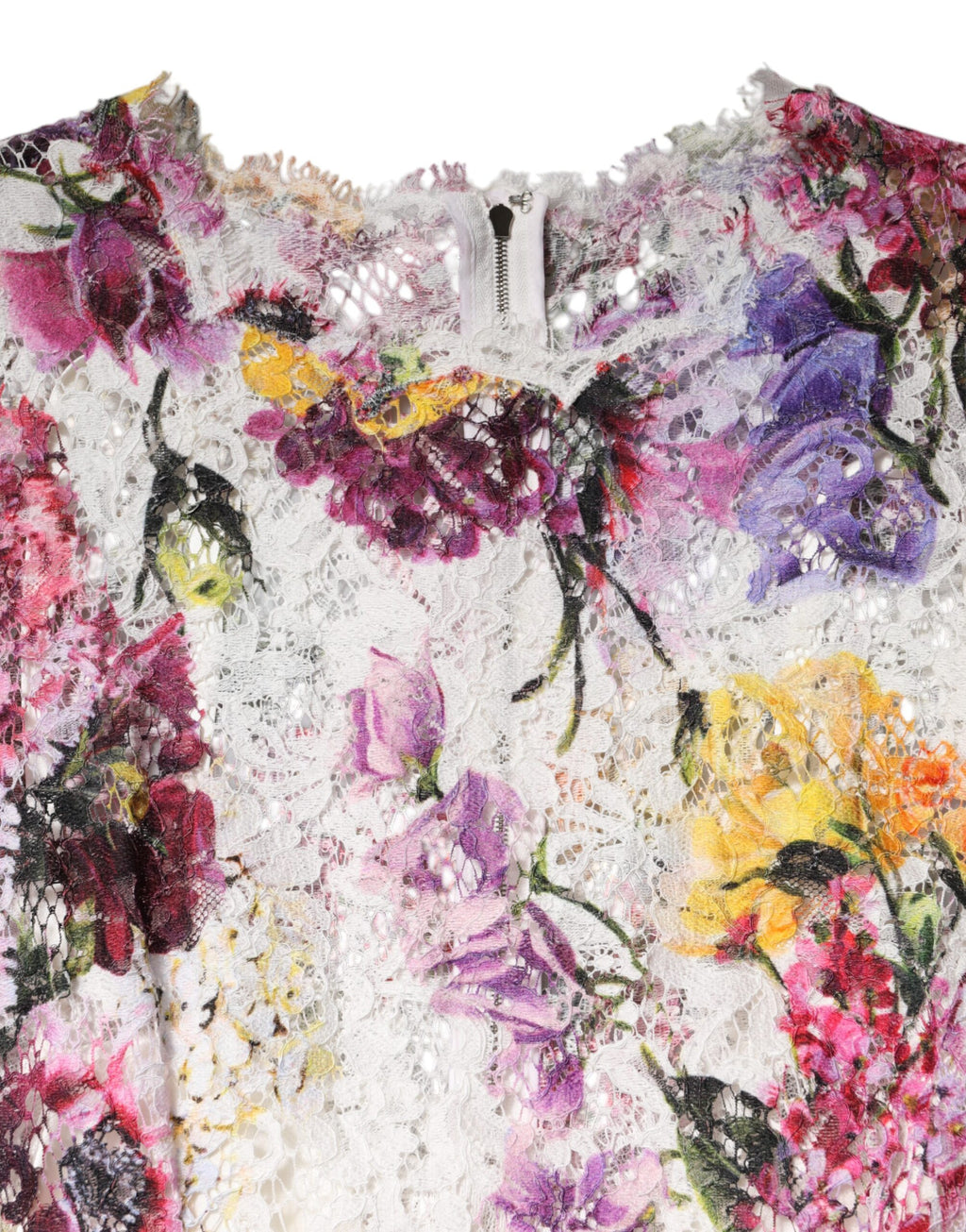 Dolce & Gabbana Multicolor Floral Langärmeliges Kleid in A-Linie