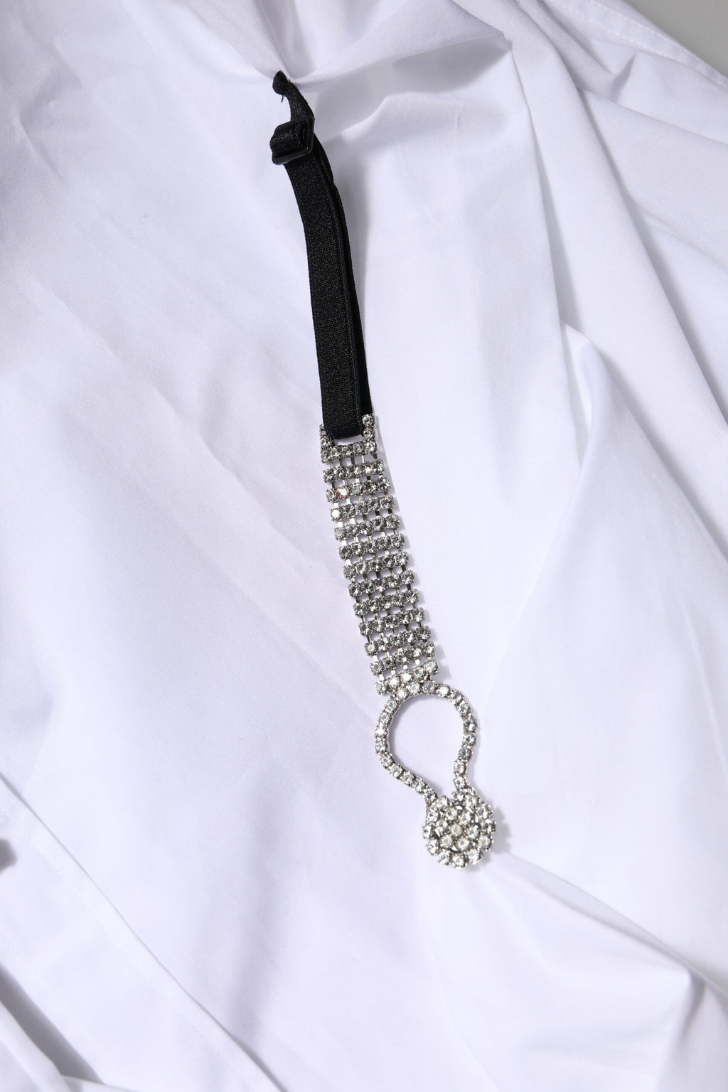 Dolce & Gabbana Weißes strassbesetztes langärmeliges Top