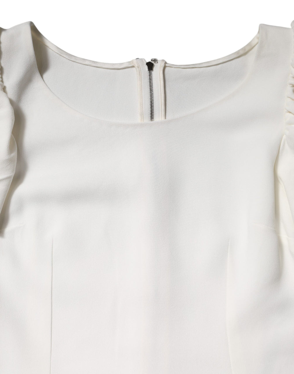 Dolce & Gabbana Witte Viscose Top met Ronde Hals en Korte Mouwen