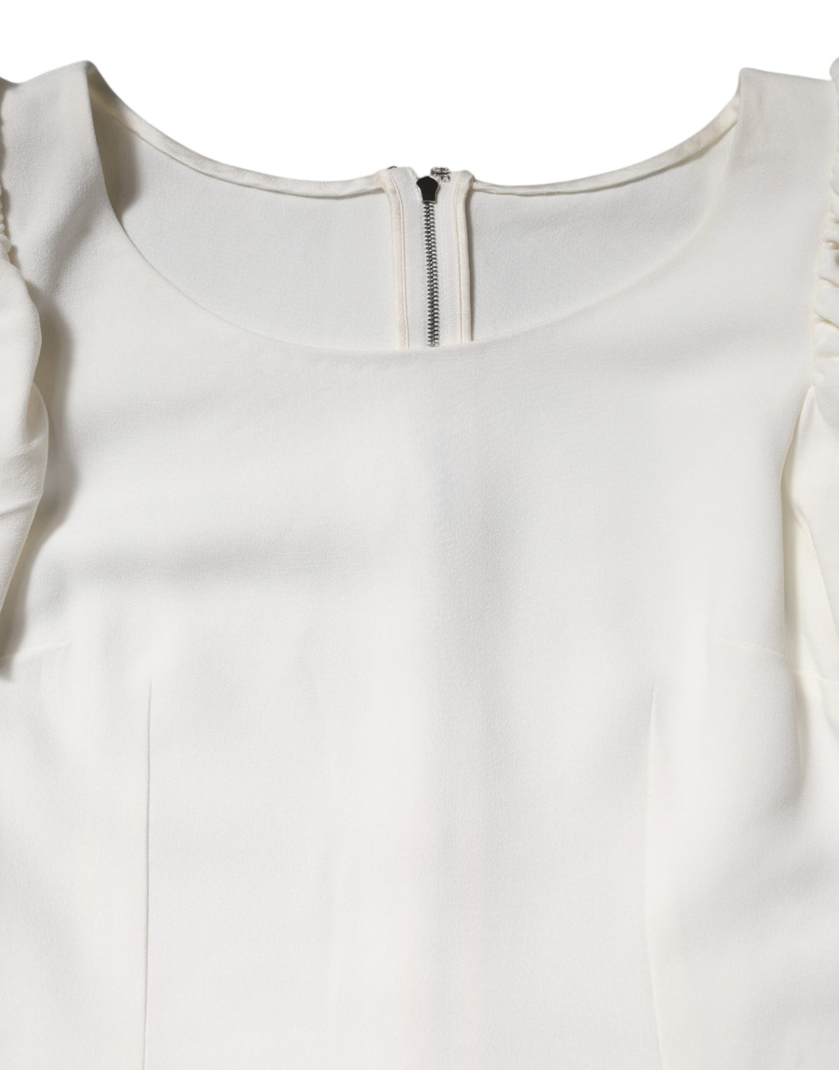 Dolce & Gabbana Witte Viscose Top met Ronde Hals en Korte Mouwen