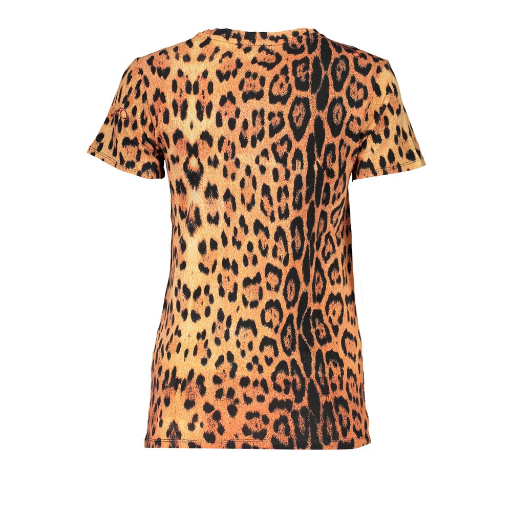 Cavalli Class Orangefarbene Baumwoll-Oberteile & T-Shirt