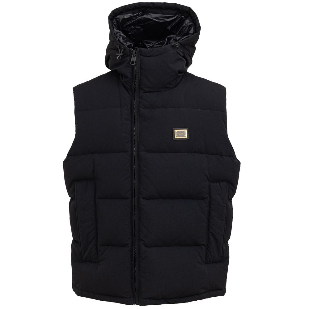 Dolce & Gabbana Schwarze Polyester Sleveless Jacke