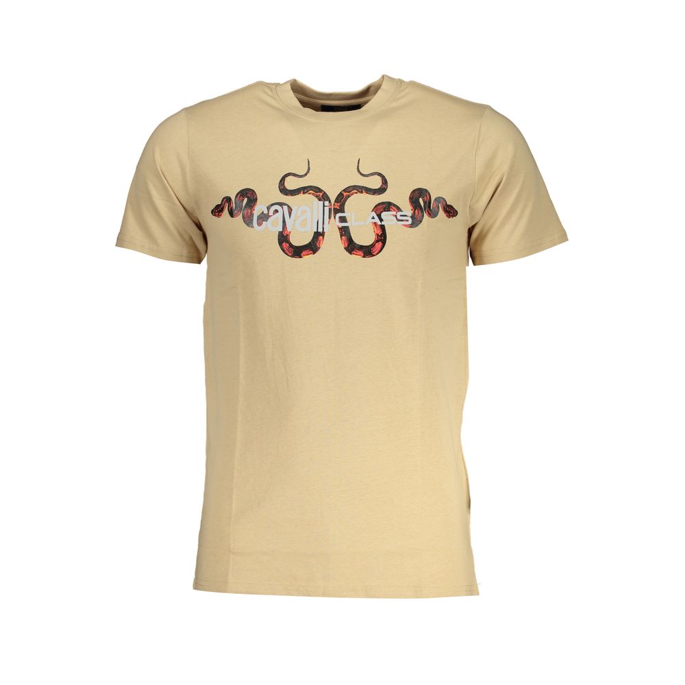 Cavalli Class T-Shirt aus beiger Baumwolle