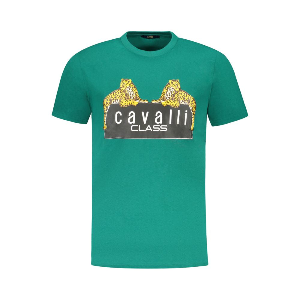 Cavalli Class Grünes Baumwolle Männer T-Shirt