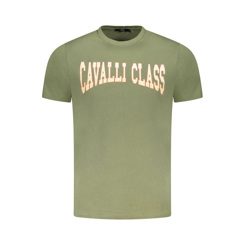 Cavalli Class Grünes Baumwolle Männer T-Shirt