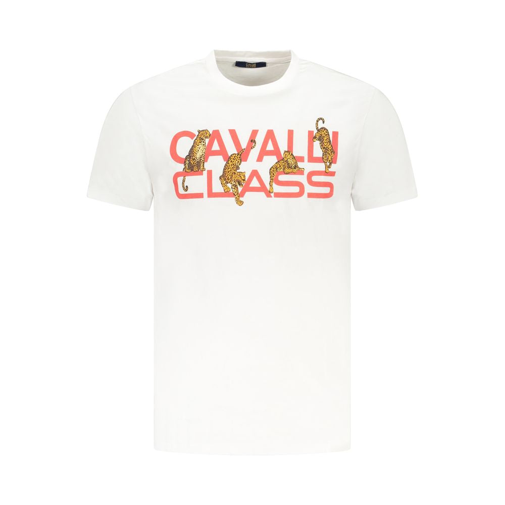 Cavalli Class Weißes Baumwolle Männer T-Shirt