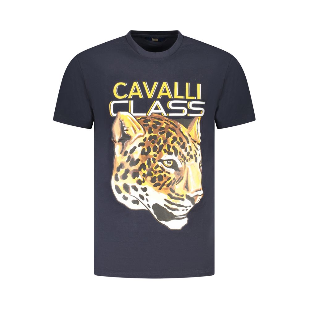 Cavalli Class Blau Baumwolle Männer T-Shirt