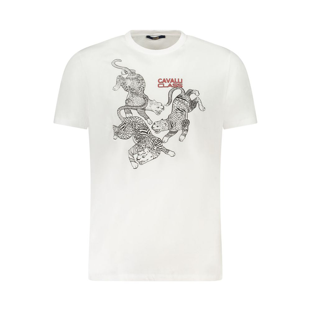 Cavalli Class Weißes Baumwolle Männer T-Shirt