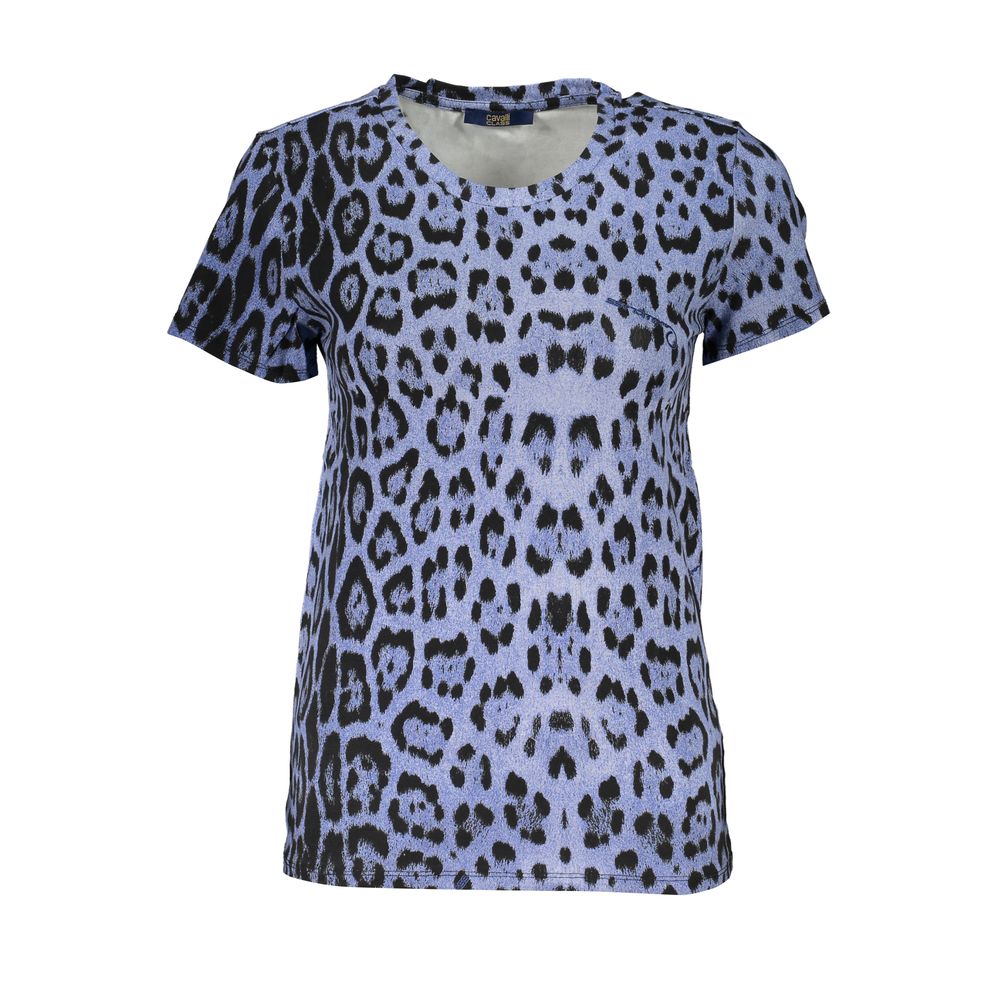 Cavalli Class Hellblaues Baumwoll-Top für Frauen