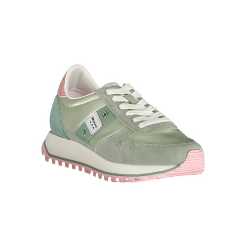 Blauer Grüner Polyester Damen Sneaker