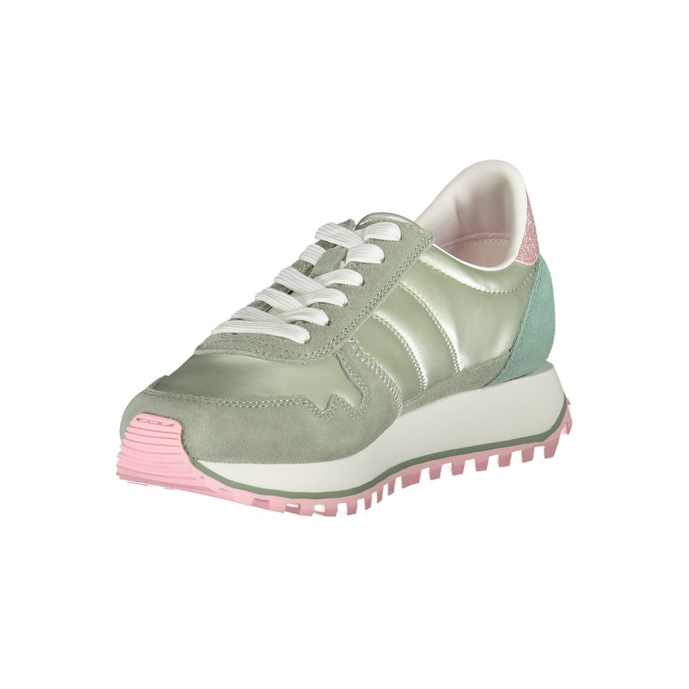 Blauer Grüner Polyester Damen Sneaker