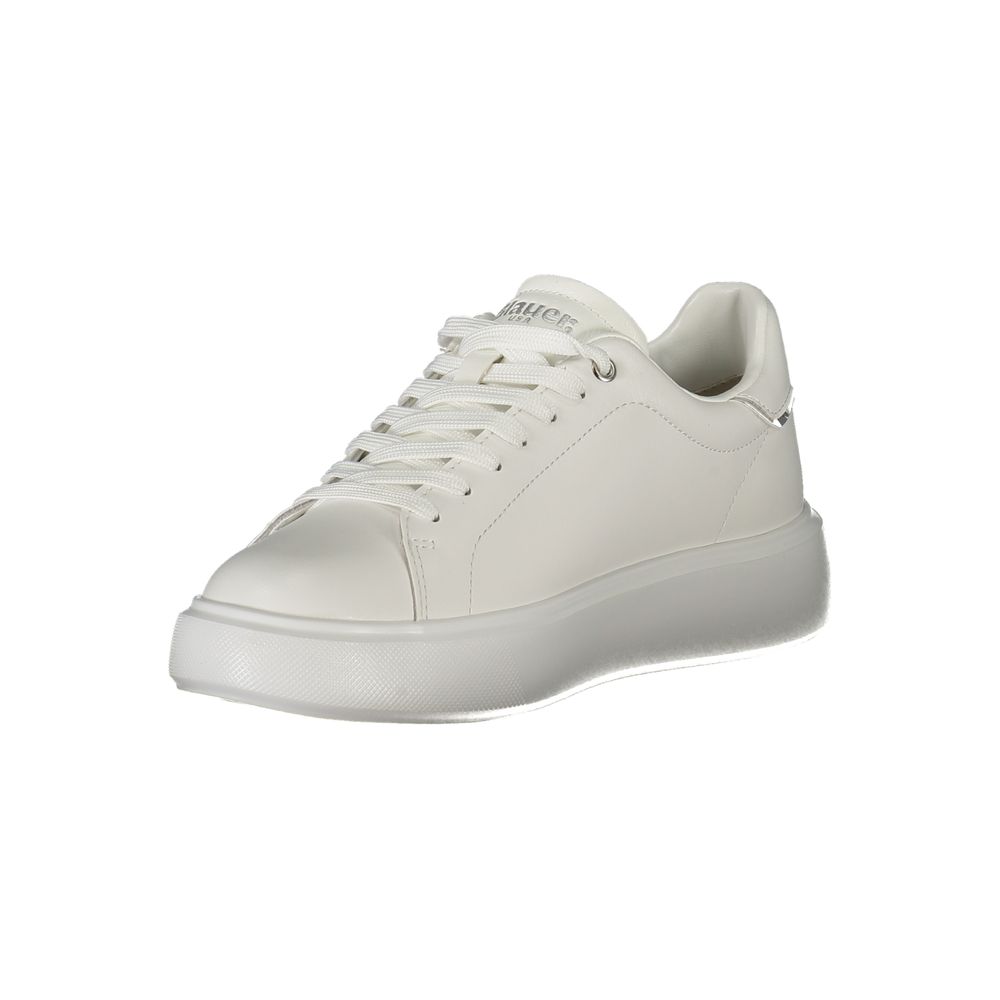 Blauer Weißes Leder Damen Sneaker