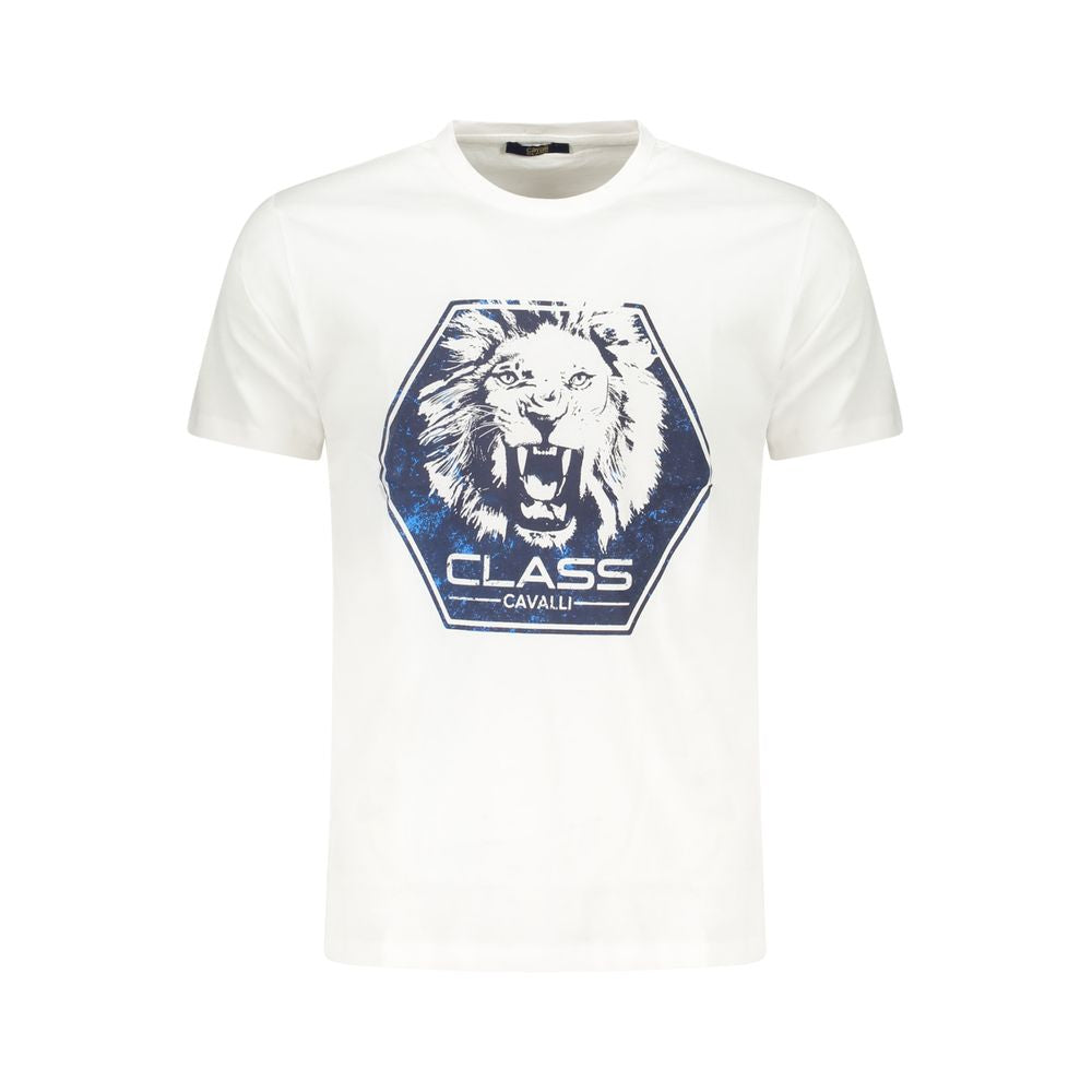 Cavalli Class Weißes Baumwolle Männer T-Shirt