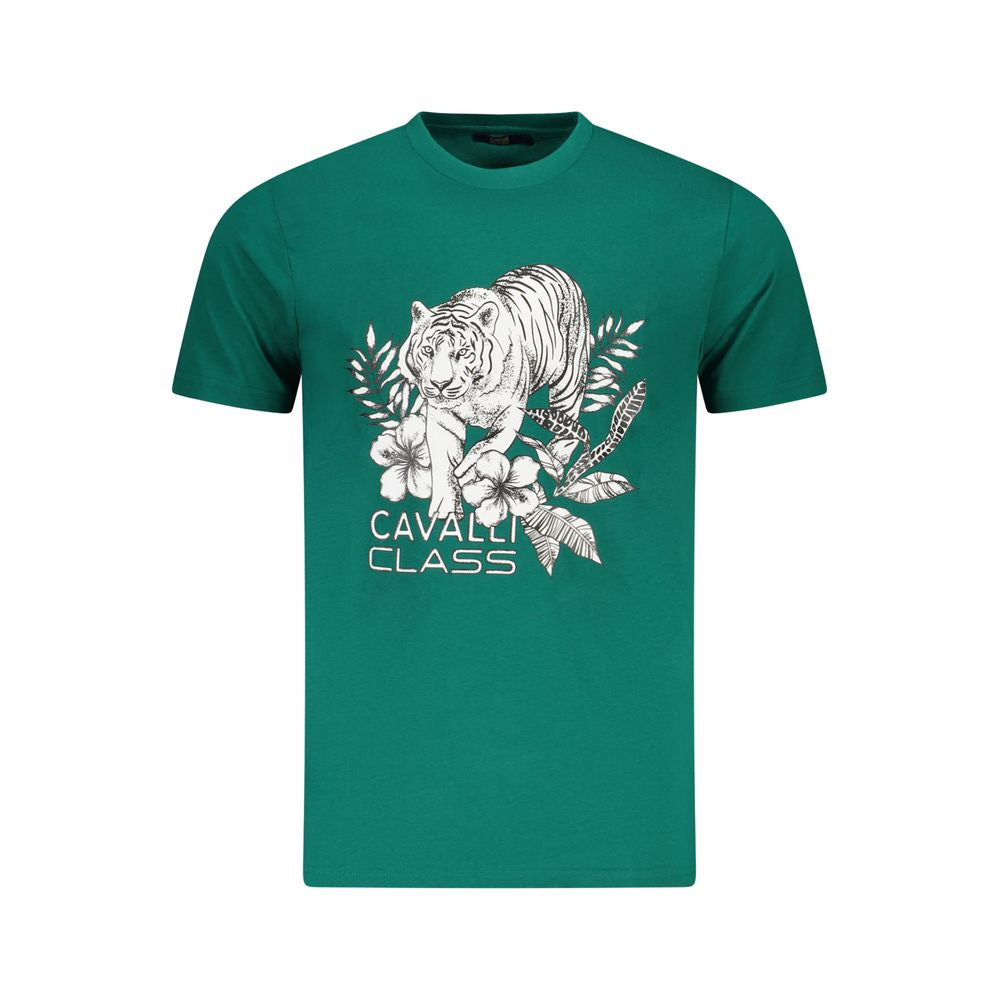Cavalli Class Grünes Baumwolle Männer T-Shirt