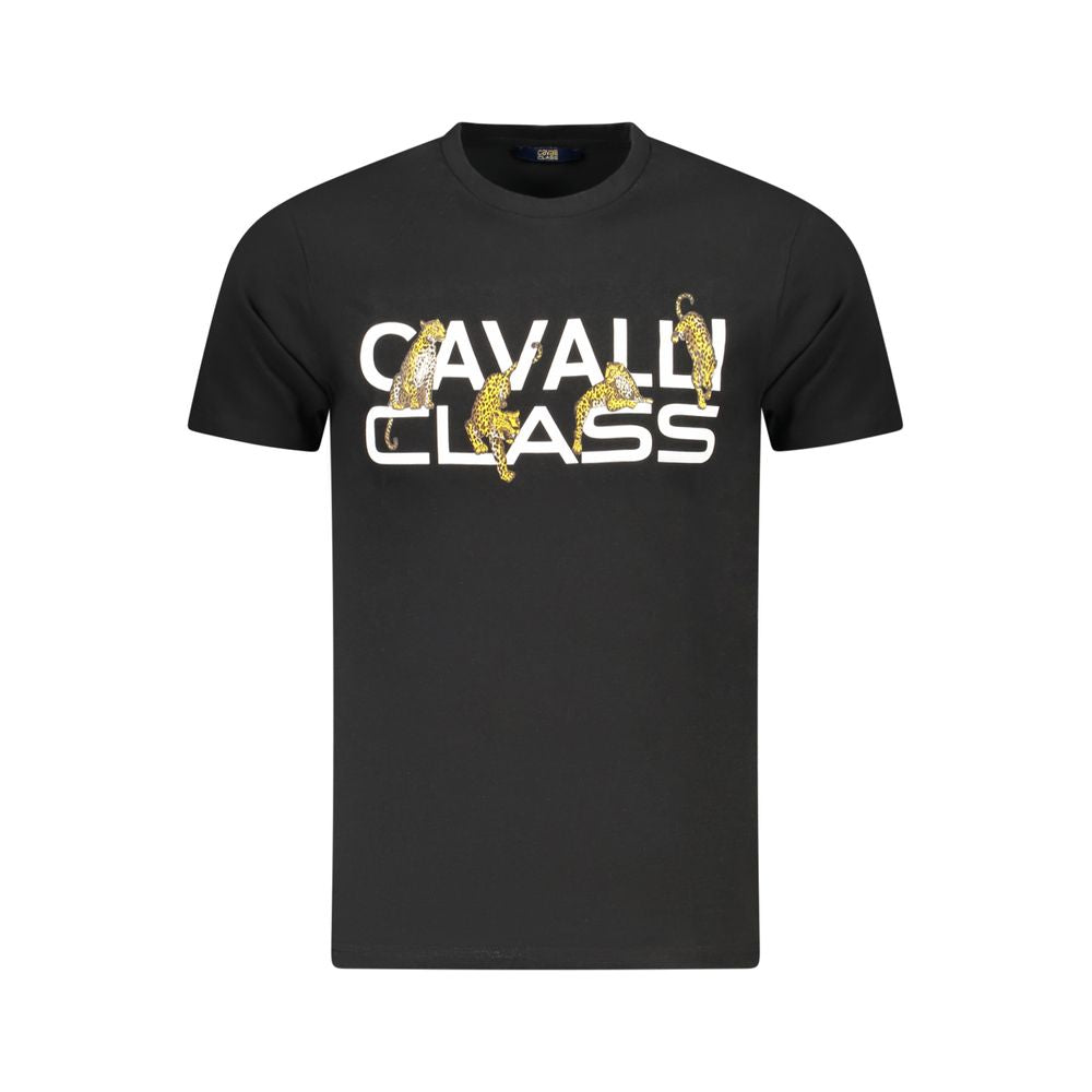 Cavalli Class Schwarzes Baumwolle Männer T-Shirt