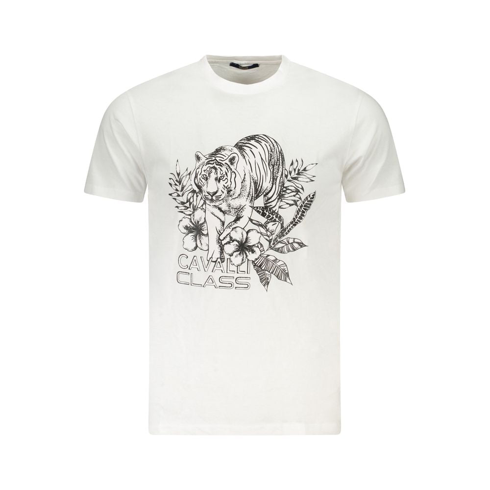 Cavalli Class Weißes Baumwolle Männer T-Shirt