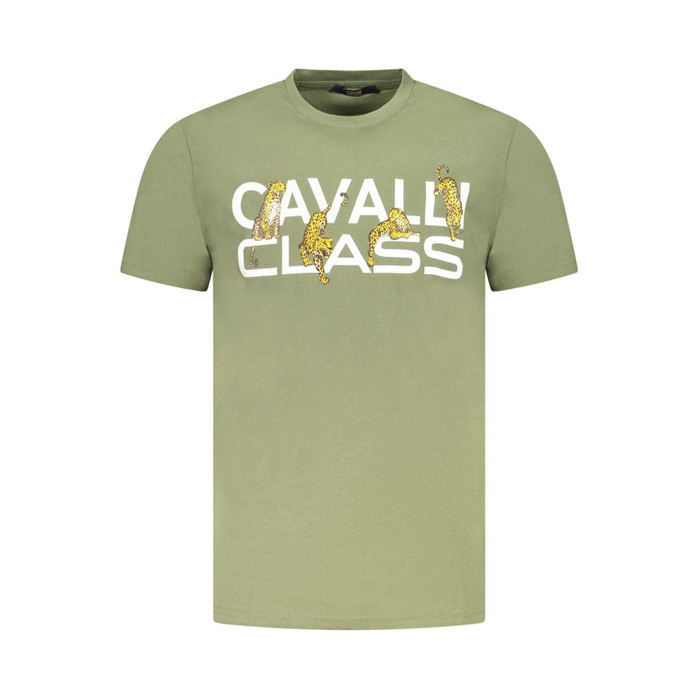 Cavalli Class Grünes Baumwolle Männer T-Shirt