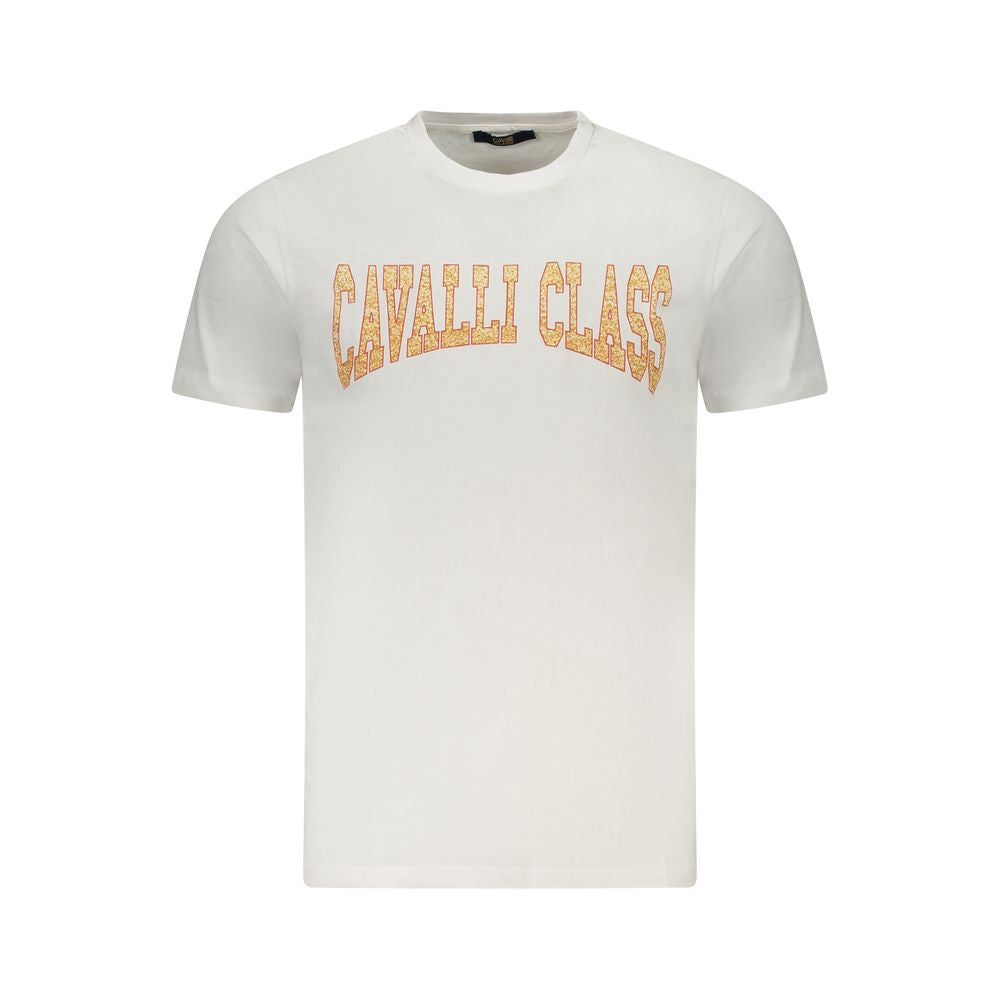 Cavalli Class Weißes Baumwolle Männer T-Shirt