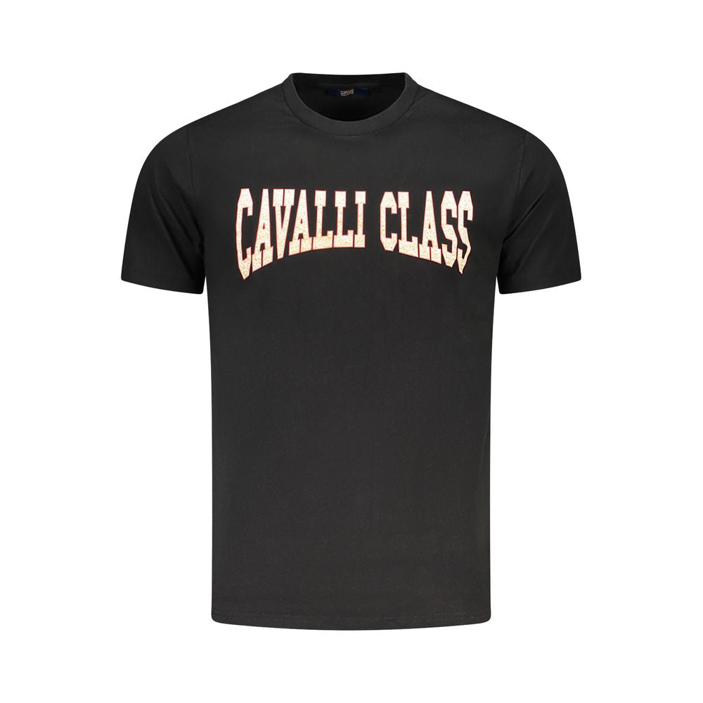 Cavalli Class Schwarzes Baumwolle Männer T-Shirt