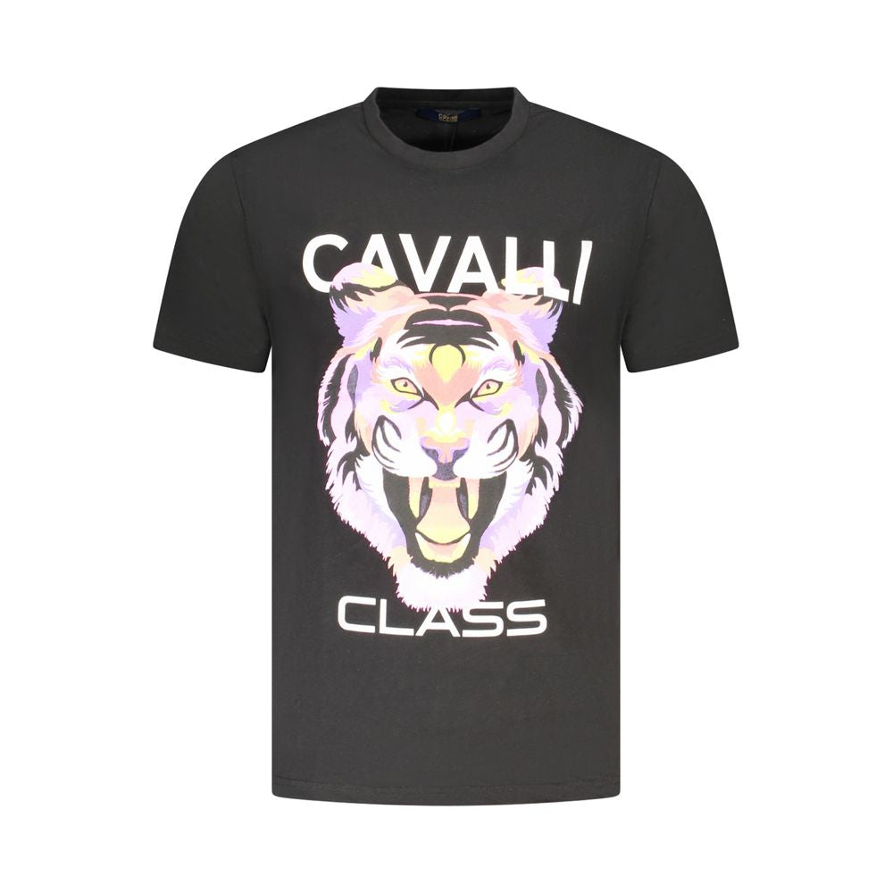Cavalli Class Schwarzes Baumwolle Männer T-Shirt