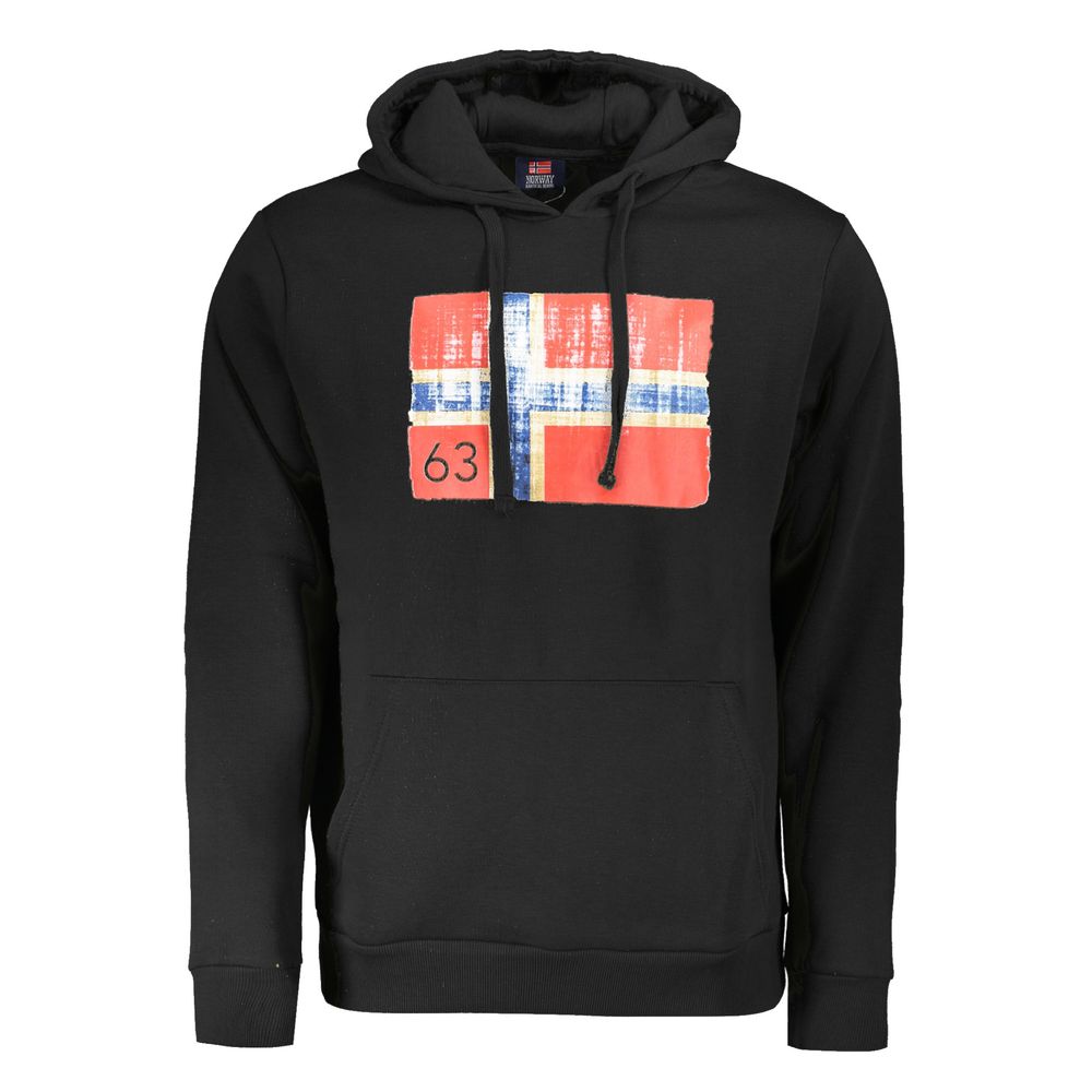 Norway 1963 Schwarzer Baumwollpullover Hoodie für Männer
