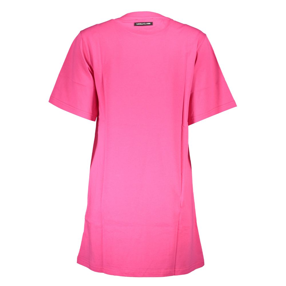 Cavalli Class Rosa Baumwollkleid für Frauen