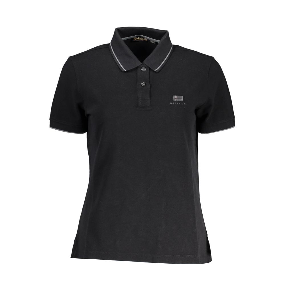 Napapijri Schwarzes Baumwoll-Poloshirt für Frauen