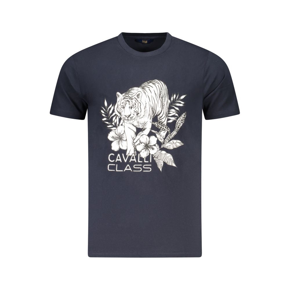 Cavalli Class Blau Baumwolle Männer T-Shirt