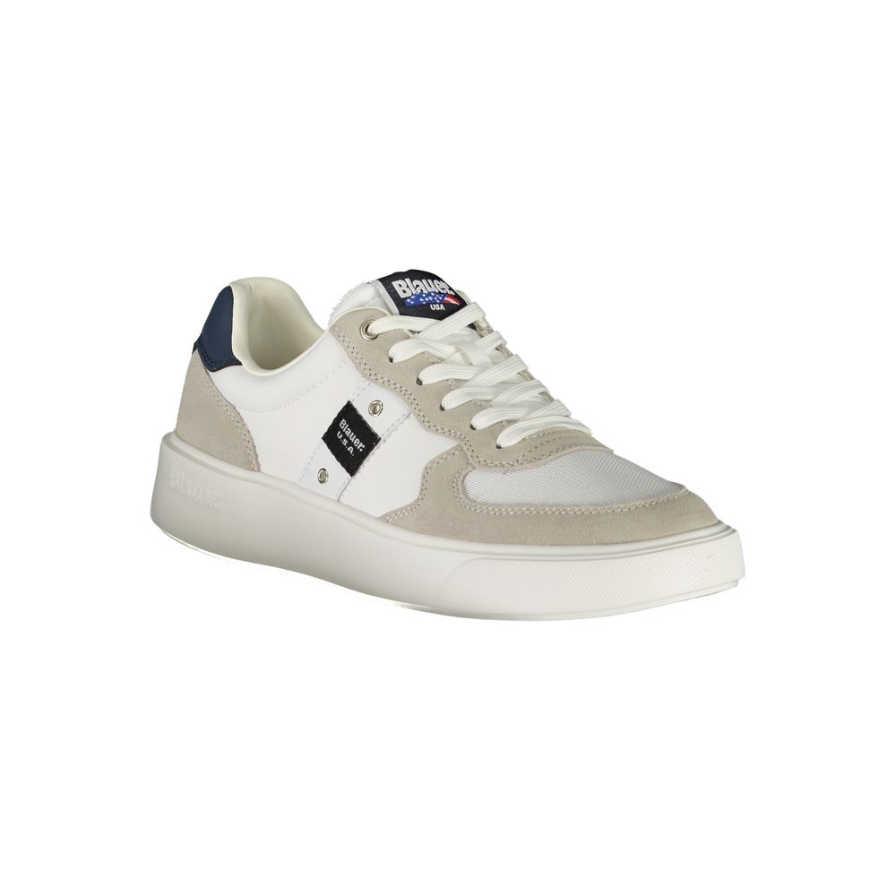 Blauer Weißes Leder Herren Sneaker